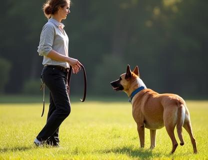 Obedience training session outdoors